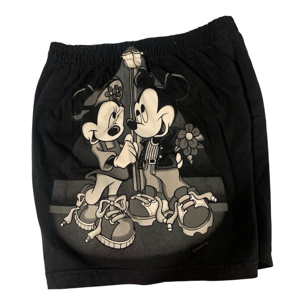 Vintage 90s Disney Mickey Minnie Mouse Shorts Large Jerry Leigh USA Black Rare